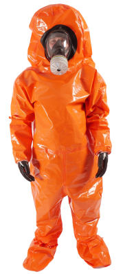 Защитный костюм ламинированного нетканого материала, предназначенный для защиты кожи от брызг химических продуктов, радиоактивных и биологических частиц.